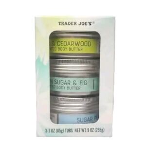 Trader Joe's Body Butter Trio Citrus & Cedarwood, Brown Sugar & Fig, Sugar Plum